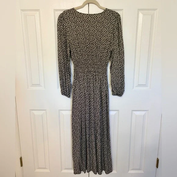 Gap Women's Maxi Boho Brown Cream Flower Print Dress - Picture 2 of 6